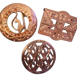 Collection of vintage babyphat belt buckles